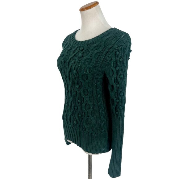Vintage Victoria’s Secret Casual Preppy Textured Cable Knit Chunky Green Sweater - Picture 5 of 12
